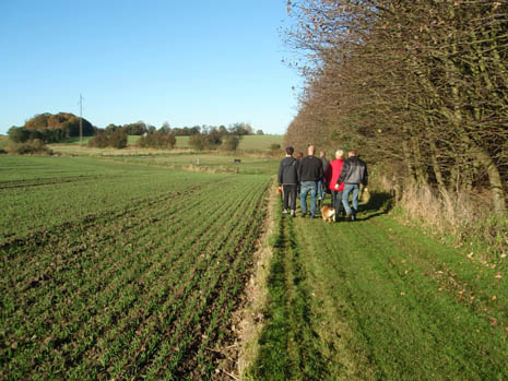 Walking down to the training field